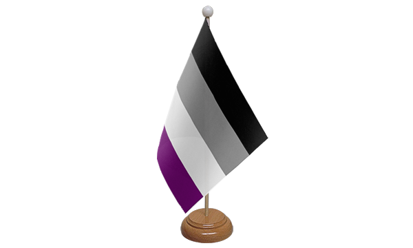 Asexual Small Flag with Wooden Stand